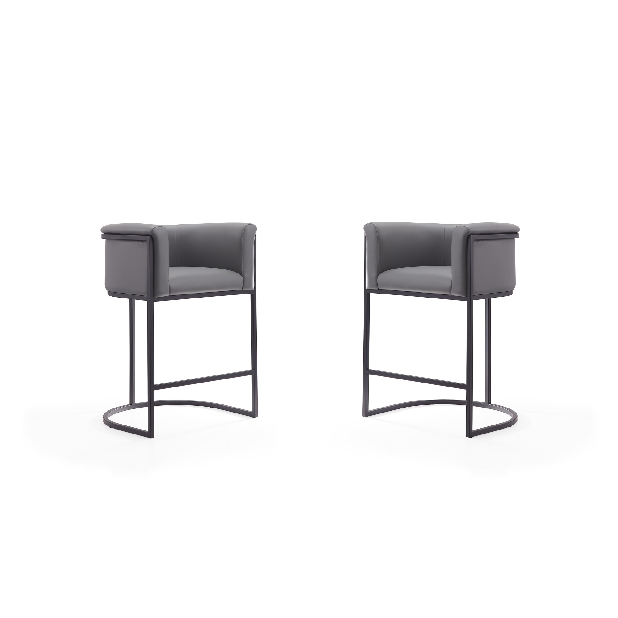 Manhattan Comfort, Cosmopolitan 33.8in. Grey Metal Stool Set of 2 Primary Color Gray, Included (qty.) 2 Model# 2-CS008